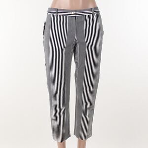 Trina Turk Dishy Stripe-Print Cropped Kick-Flare Pants